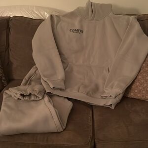 New Comfrt Coordinate Hoodie™ and Sweatpants. Medium. Color:Stone